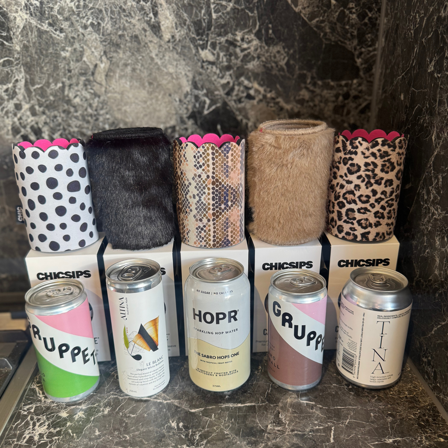 5 Alcohol-Free Canned Drinks We're Loving This Dry July (Styled with Chic Sips Can Couture Sleeves)