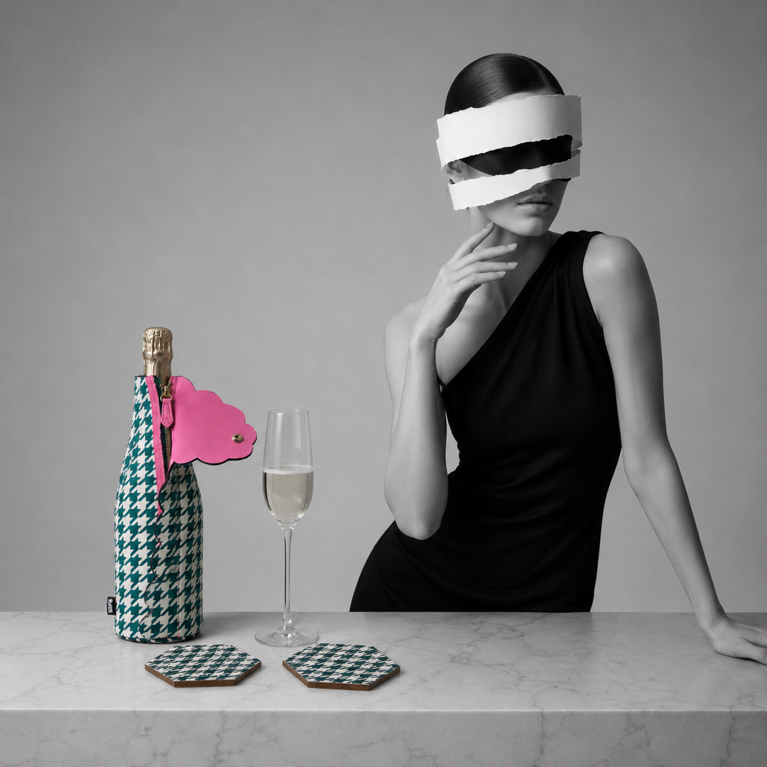 The Nightcap | 3-Piece Wine Bottle Cooler & Coaster Set