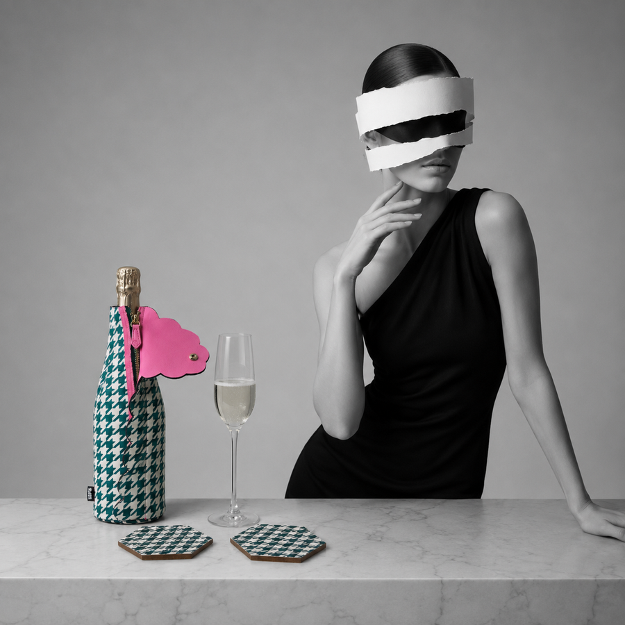 The Nightcap | 3-Piece Wine Bottle Cooler & Coaster Set