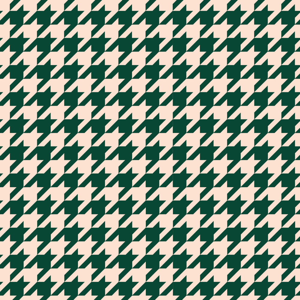 Chic Sips Harland houndstooth print pattern in green and ivory
