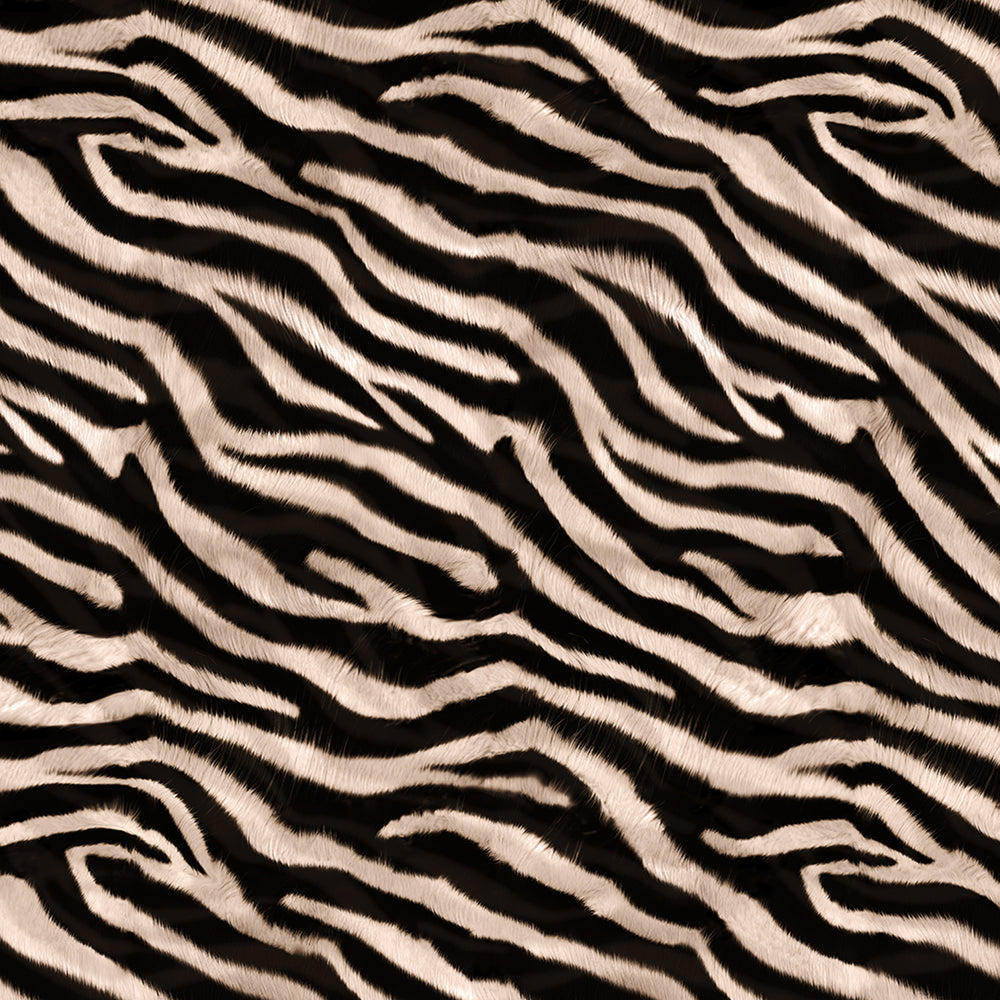 Chic Sips Nocturne zebra print pattern in dark brown and ivory tones