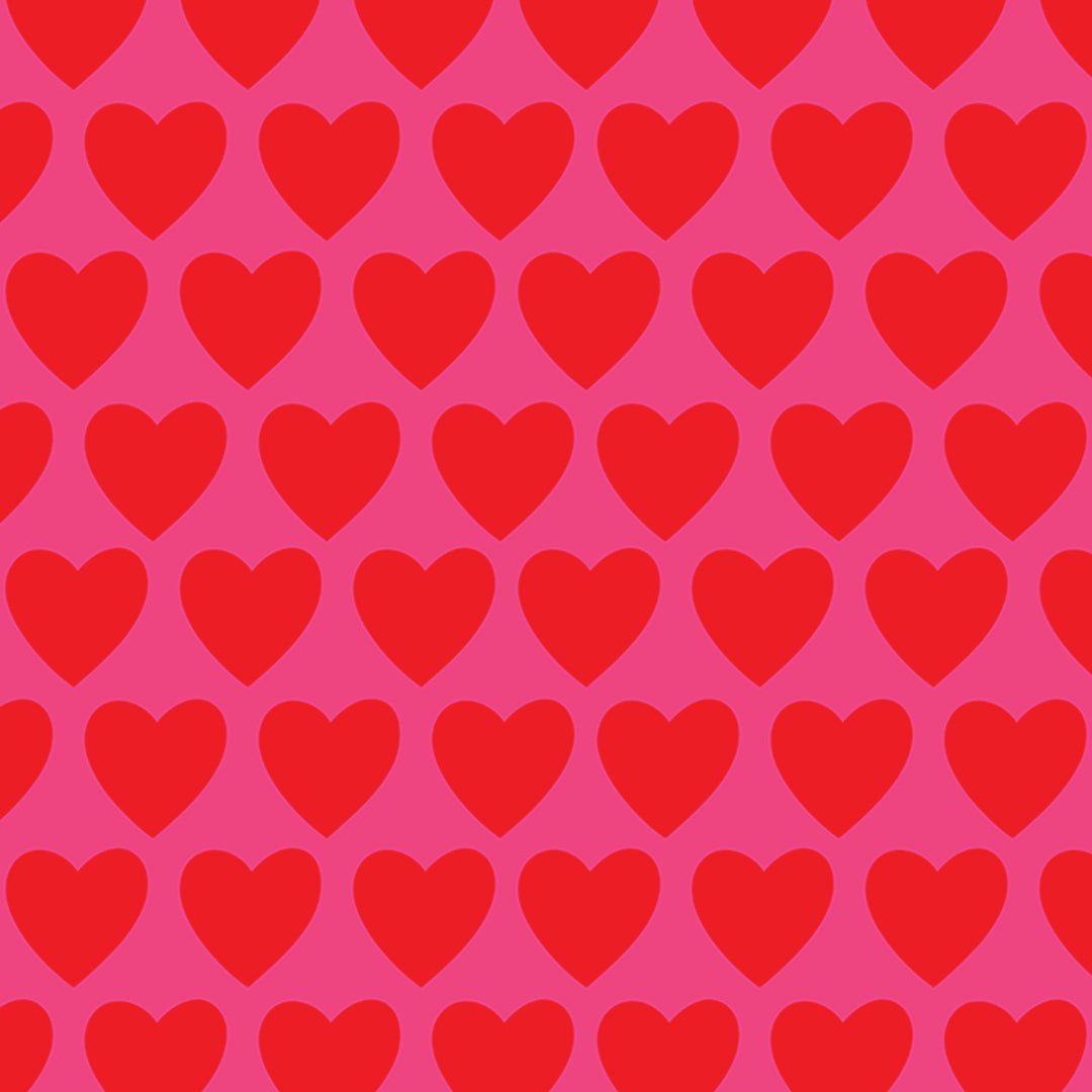 Chic Sips Valentini heart print pattern in red and pink