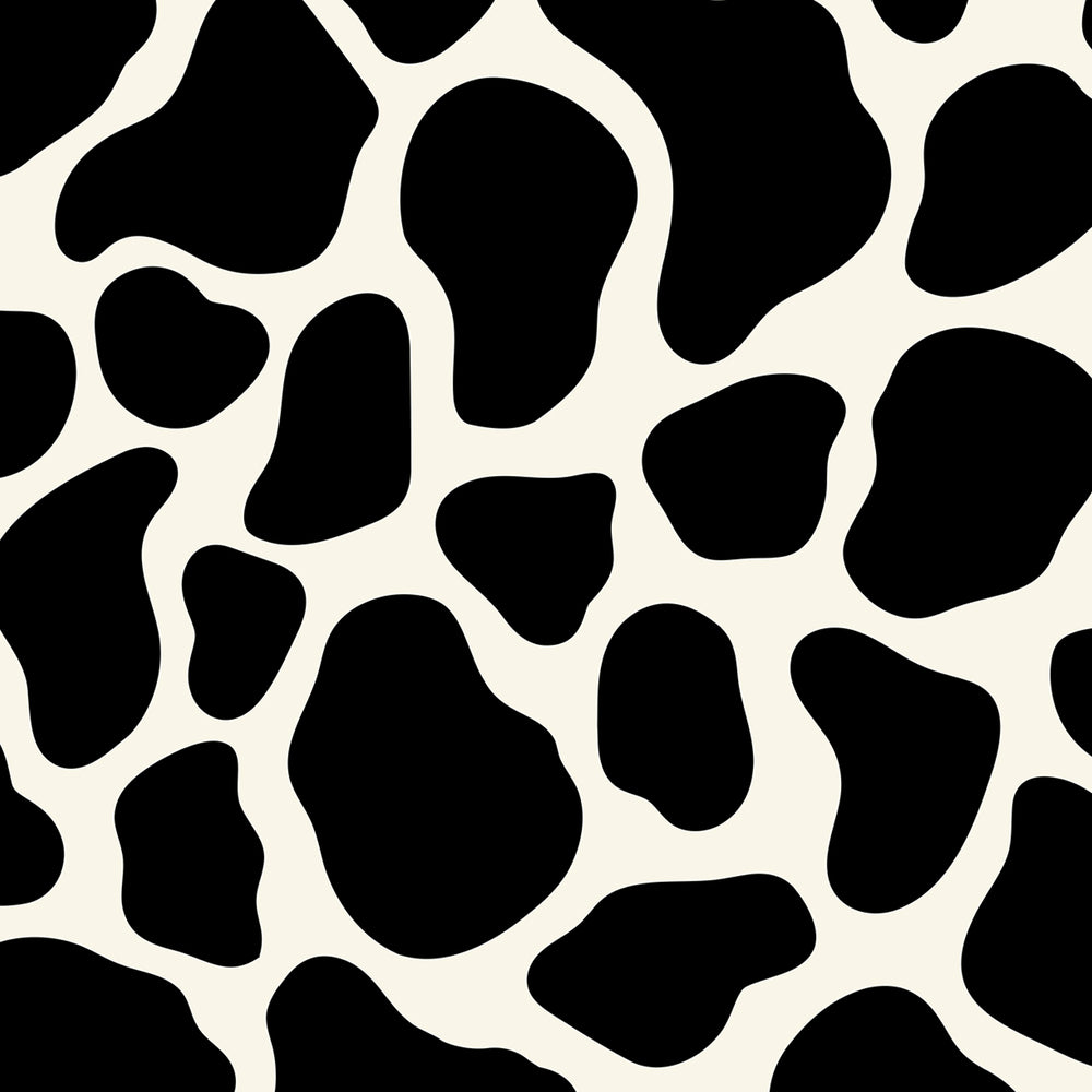 Chic Sips Velda cow print pattern in black and white
