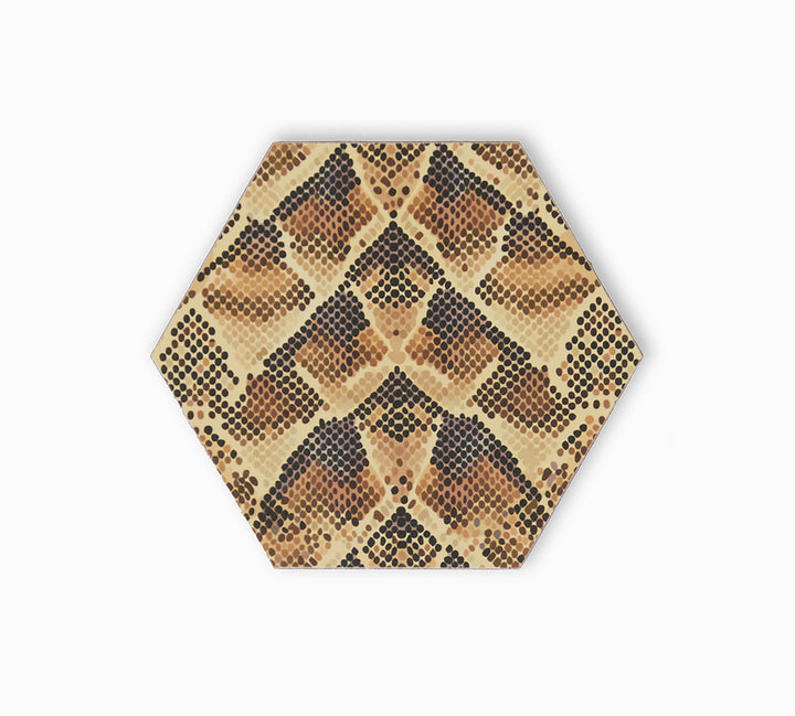 Snake print hexagonal coaster