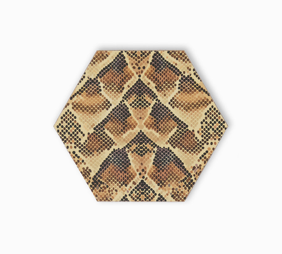 Snake print hexagonal coaster